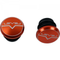 Level – CNC Coloured Bar End Plug – 6061 Alloy – Orange – Pair